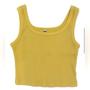 Uniqlo Women’s Yellow Ribbed Cropped Tank Top size S